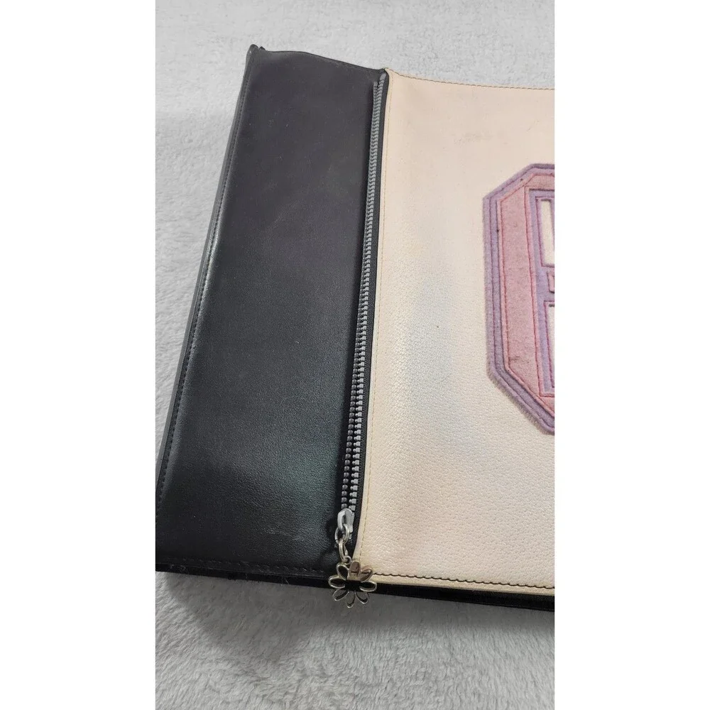 Wilson Jones Varsity G Letter 3 Ring Portfolio Binder Black Pink Y2K Vintage